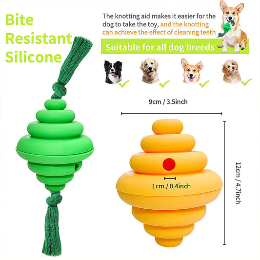 KFX-7753021 Durable Dog Ball with Rope - Interactive Chew and Food Dispenser Toy for Large Dogs