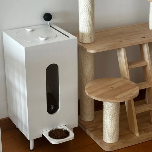 KFX-7767229 Elevated Wooden Pet Feeder for Dogs and Cats - Large Capacity, Adjustable Legs