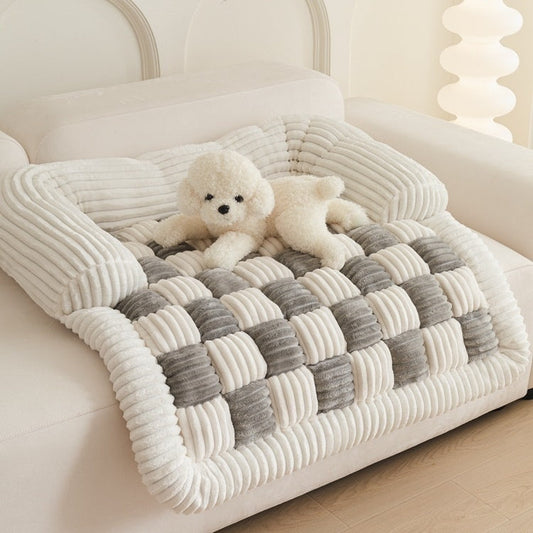 KFX-7767869 Cozy Chessboard Pattern Pet Pad for Autumn and Winter - Available in Multiple Sizes