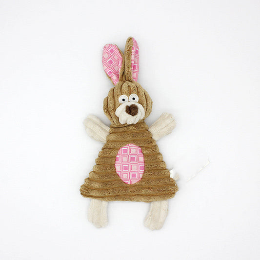 KFX-7777597 Two-Color Corduroy Mouse and Rabbit Pet Toy with Ringing Paper Sound for Dogs