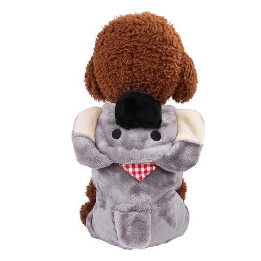 KFX-7783101 Cozy Velvet Hoodie for Small and Medium Dogs - Casual Style, Grey, Multiple Sizes Available