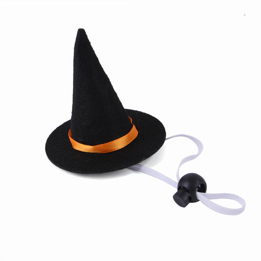 KFX-7796285 Halloween Pet Costume with Wizard Hat and Bow Tie, Red and Black Cloth, One Size