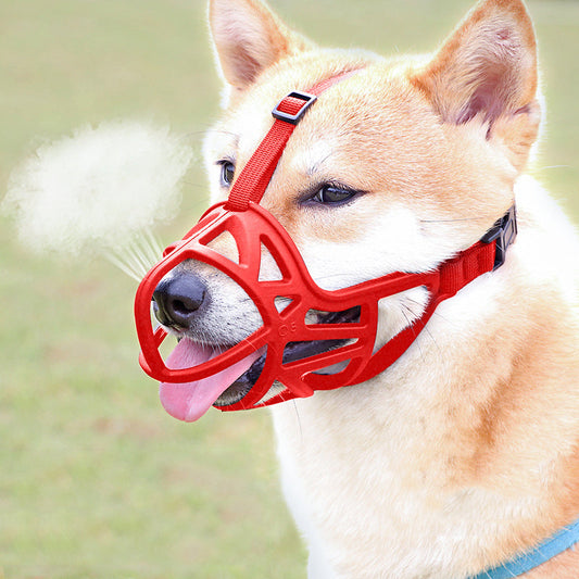 KFX-7809213 Dog Mouth Cover - Reinforced Designs Available in XS to XL with Adjustable Head and Mouth Circumference