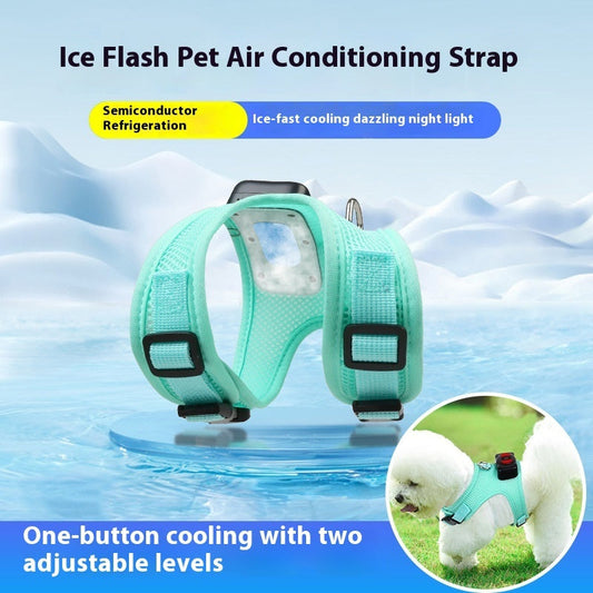 KFX-7814589 Cooling Dog Vest Harness with Breathable Design and Light-Up Functionality for Small Breeds