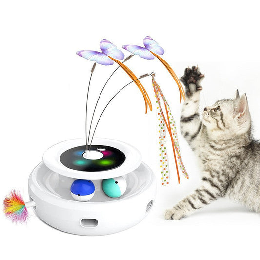 KFX-7816125 Electric Cat Toy Turntable with Random Colors - Engaging Pet Playtime Fun