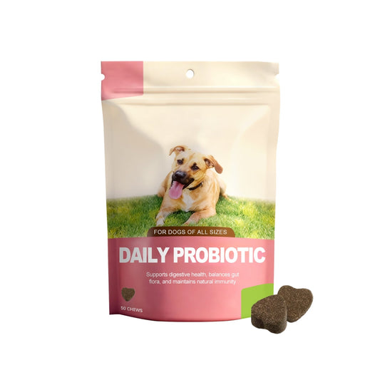 KFX-7826877 Daily Probiotic Chews for Dogs - Digestive Health Support with FOS & Bacillus Coagulans - 50 Soft Chews