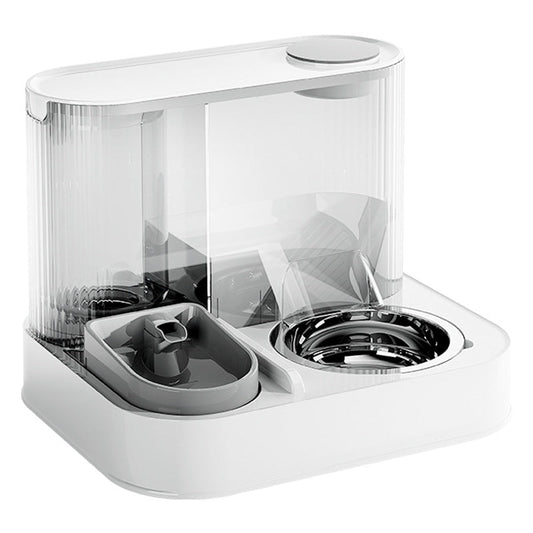 KFX-7830589 2-in-1 Automatic Cat Feeder and Water Dispenser for Dogs and Cats, 1L Water Capacity, 2L Food Capacity