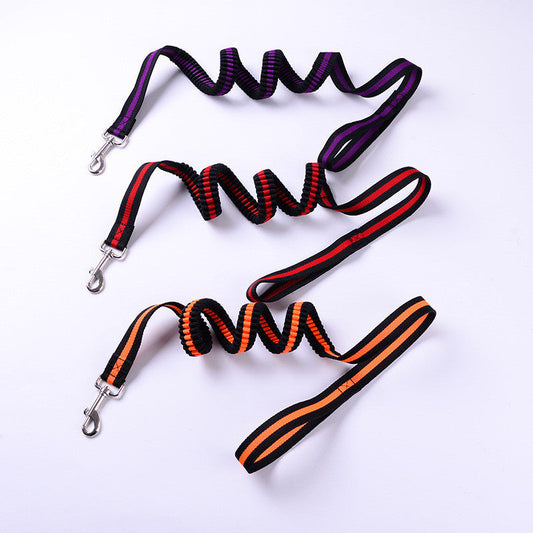 KFX-7859389 Outdoor Elastic Traction Leash for Dogs and Cats - Fiber Material, Available in Sizes S, M, L