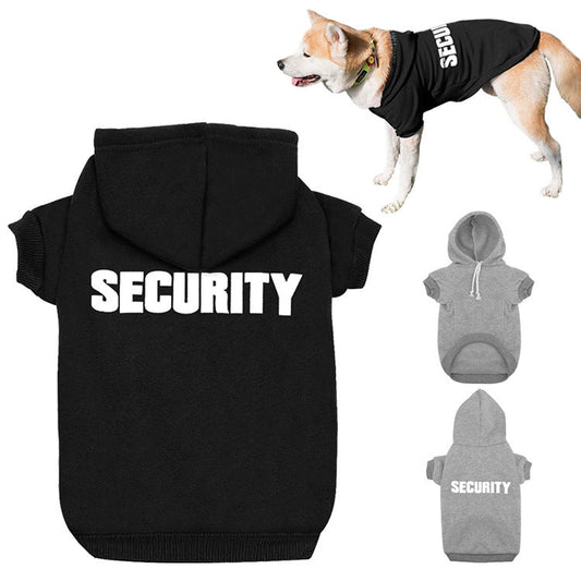 KFX-7864637 Casual Cotton Fleece Hooded Teddy Sweatshirt for Pets in Black and Grey