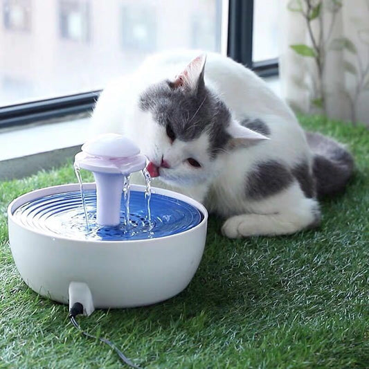 KFX-7871165 Pet Water Fountain - White ABS Design for Cats and Dogs, 20x20x15CM