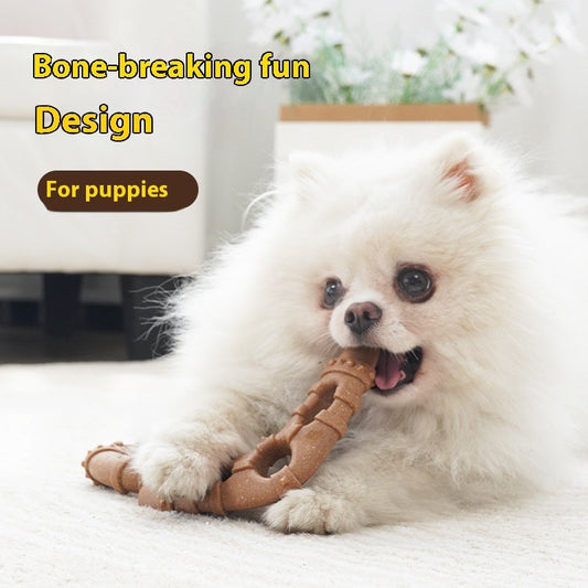 KFX-7873725 Wooden Dog Toy Bone with Molar Rod for Teeth Cleaning and Biting