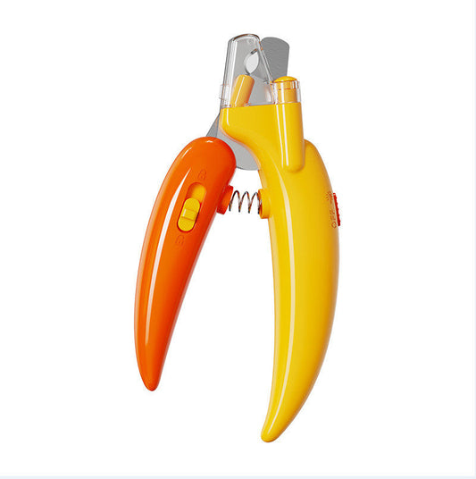 KFX-7884605 Chili Pepper Shaped Pet Nail Clippers with LED Light for Dogs and Cats