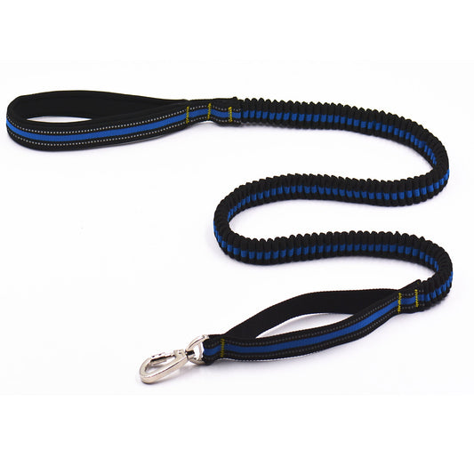 KFX-7886397 Reflective Elastic Traction Leash for Dogs - Durable Anti-Nylon, 2.5*100-170CM, Available in Blue and Orange