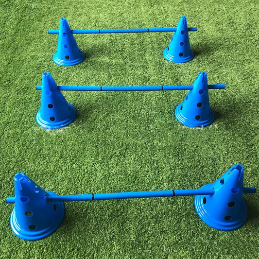 KFX-7897149 Blue Round Bottom Bucket Sign Post Set - 30cm Buckets and 1m Poles (6 Buckets, 3 Poles)