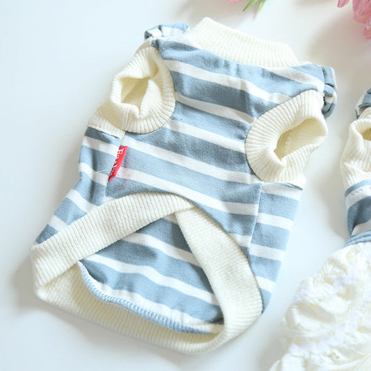 KFX-7898685 Lightweight Cotton Summer Pet Skirt and Vest Set for Dogs and Cats