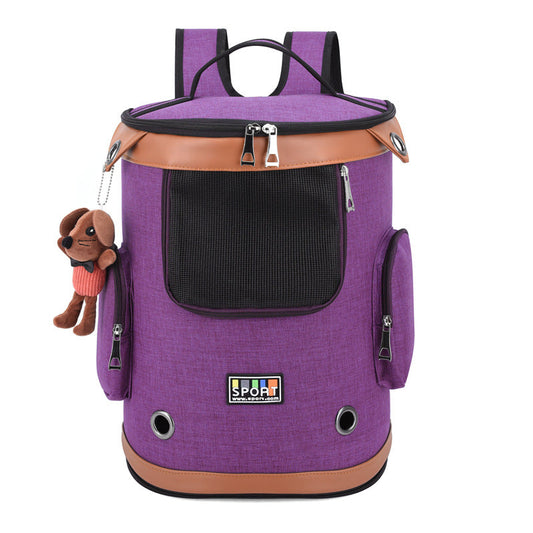 KFX-7901757 Cat Carrier Bag - Soft Oxford Cloth Travel Pet Bag in Purple, Brown, Blue, or Blue/Green