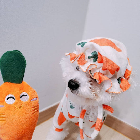 KFX-7908669 Plush Carrot Sound Toy for Dogs - Cute and Soft 8x5cm Orange Design