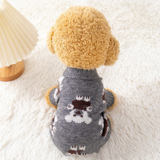 KFX-7911613 Cozy Casual Sweater for Small Dogs in Red and Brown – Various Sizes Available