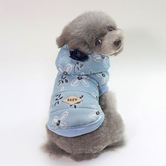 KFX-7911997 Stylish Cotton Pet Denim Jacket in Dark Blue and Light Blue, Sizes S to 2XL