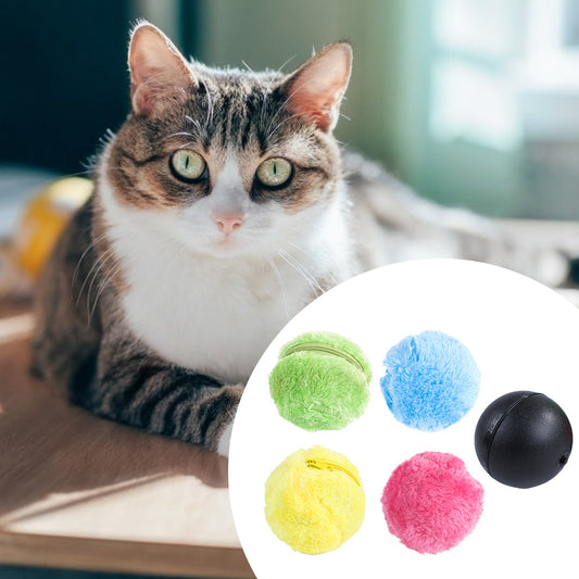 KFX-7913277 Interactive Plush Electric Rolling Ball for Dogs and Cats - Safe Chew Toy