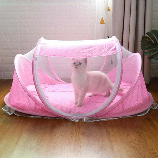 KFX-7924157 Teddy Small Tent Net Mosquito Cover with Cotton Pillow and Music Bag