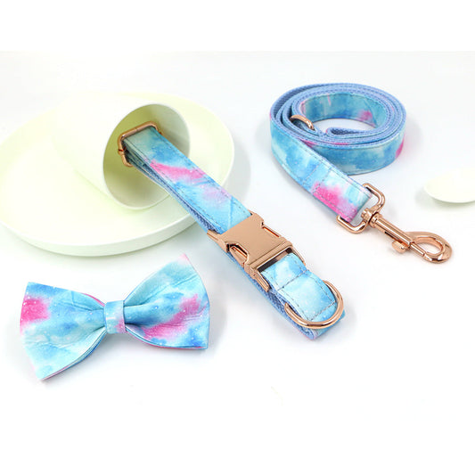 KFX-7924925 Rose Gold Polyester Pet Collar and Leash Set