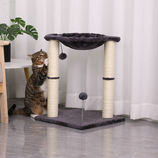 KFX-7934141 Cat Scratching Post with Integrated Nest - E1 Wooden, 40x40x54cm, Simple Design