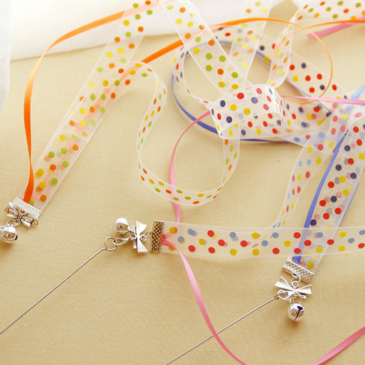 KFX-7941437 Colorful Ribbon Cat Toy Wand with Funny Cat Stick - 37cm & 47cm Lengths