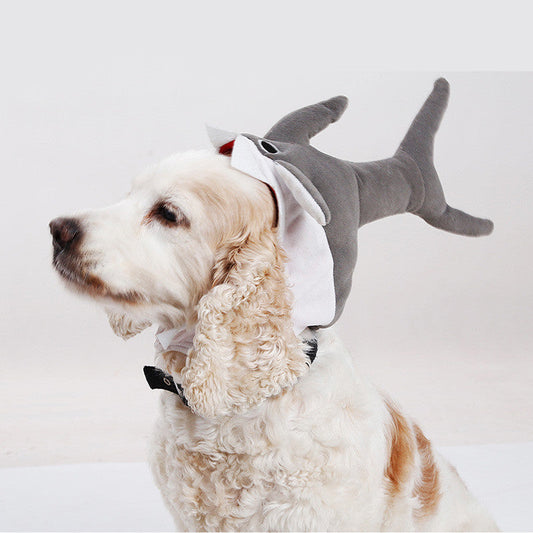 KFX-7966013 Adorable Plush Shark Hat for Cats and Small Dogs - Four Seasons Headgear