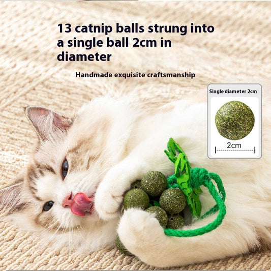 KFX-7972029 Mint Flavor Grape Cluster Teaser Molar Cat Toy for Interactive Play