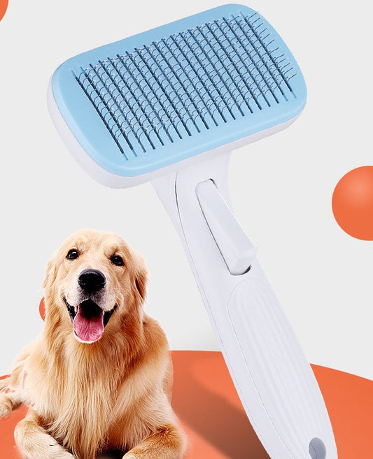 KFX-7974973 Pet Hair Removal Comb with Ergonomic Handle and Rust-Free Stainless Steel Teeth