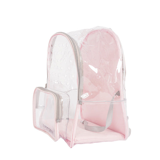 KFX-7981373 Transparent Portable Cat Walking Bag for Cats and Small Dogs, PVC and Canvas Construction
