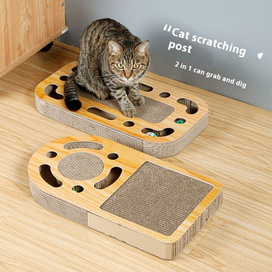KFX-7990845 Cat Scratch Board with Grinding Ball Toy - Durable Corrugated Paper, Various Shapes for All Cats