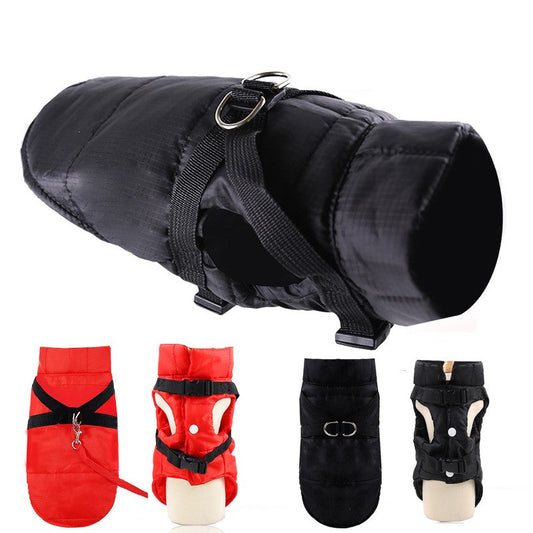 KFX-7993021 Waterproof Cold Burst Dog Vest Coat - Red & Black for All Sizes (XS-2XL)