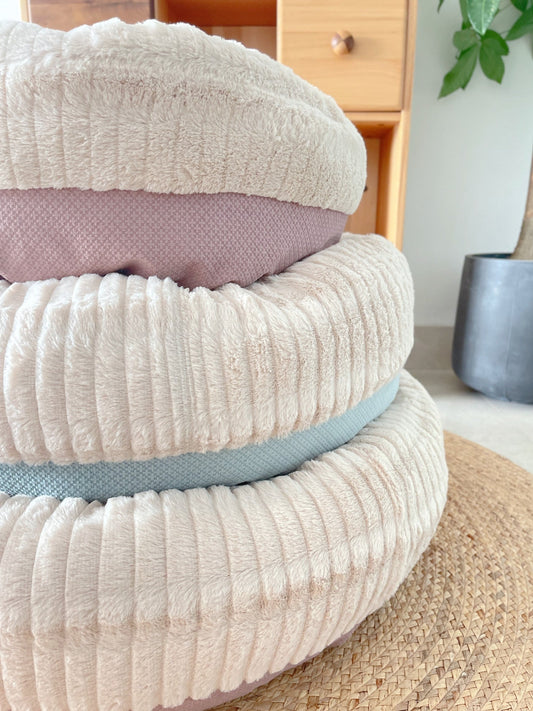 KFX-7994685 Cozy Plush Thickened Round Pet Bed for Cats and Dogs - Soft Velvet Cushion