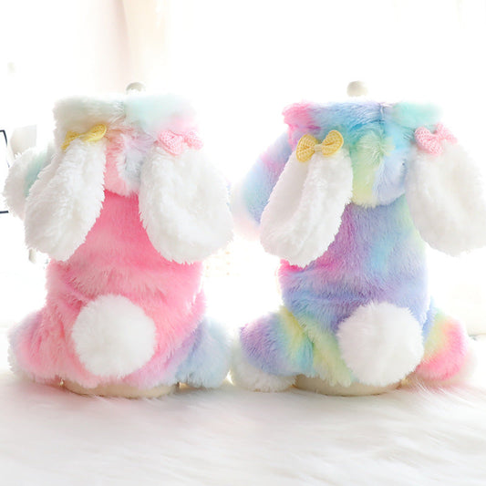 KFX-7995069 Colorful Tie-Dye Cotton-Padded Jacket for Dogs - Double-Layer Zipper Design, Sizes XS-XL