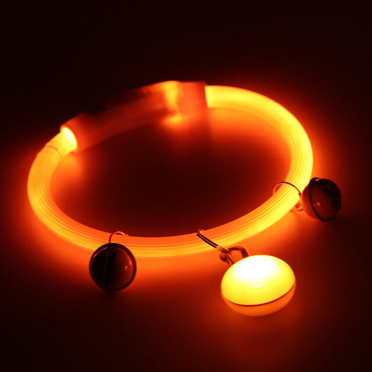 KFX-7998397 Luminous Monochrome PVC Dog Collar for All Seasons with Rubber Design