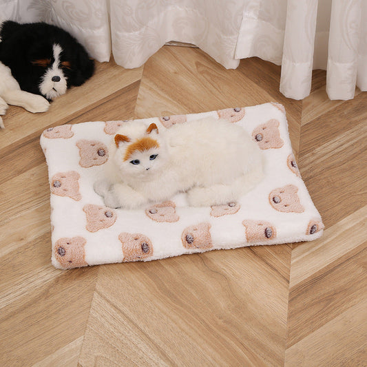 KFX-8011965 Cute Double-Sided Pet Mat Blanket for Dogs - Soft & Warm Kennel Bedding