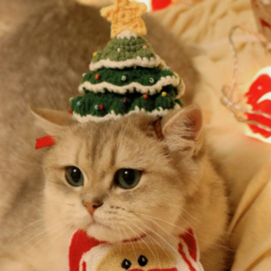 KFX-8020925 Festive Christmas Tree Hat - One Size Fits All, Perfect for Pets and Holiday Cheer