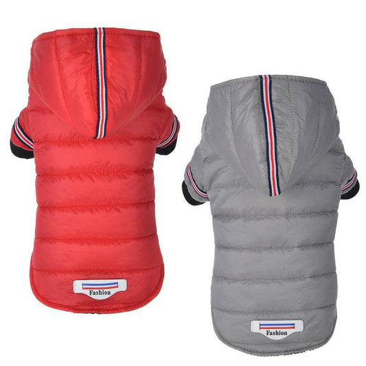 KFX-8033597 Cozy Red and Grey England Style Coat for Small to Medium Dogs