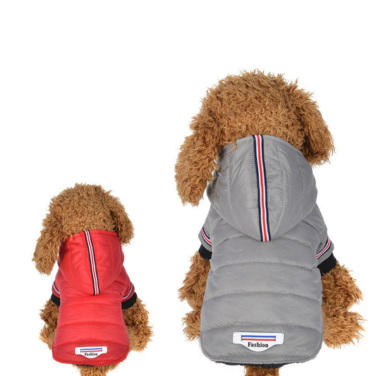 KFX-8033597 Cozy Red and Grey England Style Coat for Small to Medium Dogs