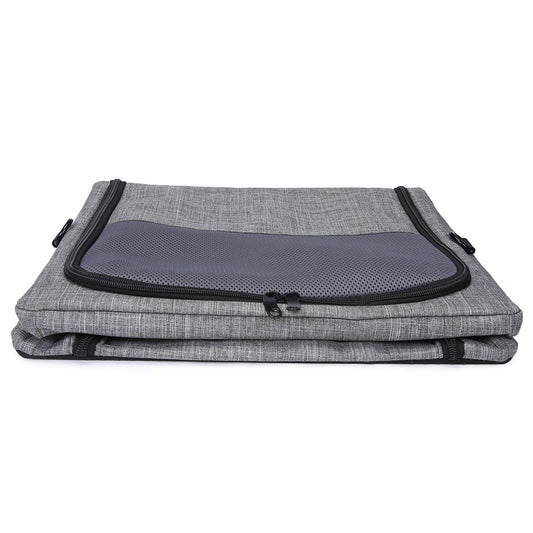 KFX-8035389 Breathable Foldable Portable One-Shoulder Pet Carry Bag in Gray