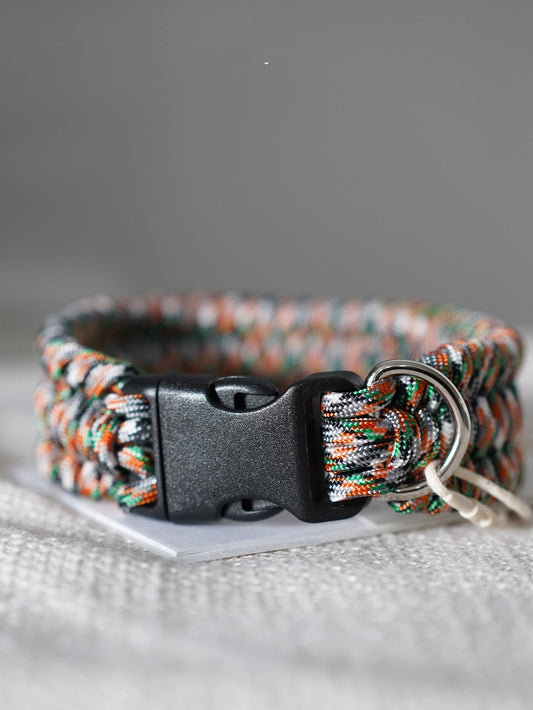 KFX-8058173 Woven Umbrella Rope Dog Collar - Adjustable Sizes 26cm to 40cm