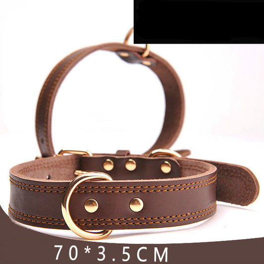KFX-8063933 Leather Dog Collar for Small, Medium, and Large Dogs - Adjustable Cowhide and PU Leather with Multiple Sizes Available