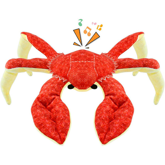 KFX-8077117 Vocal Plush Pet Toy - Bite-Resistant Seahorse & King Crab with Interactive Sounds