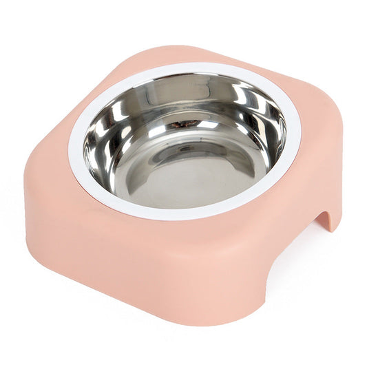 KFX-8083389 Stainless Steel Cat Food Tray - Slope Bowl in Pink, Blue, and Green - 17.5cm Width, 8cm Height