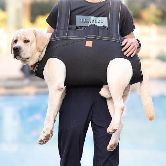 KFX-8085437 Soft Oxford Cloth Pet Backpack for Medium and Large Dogs - Black, Sizes XL-3XL