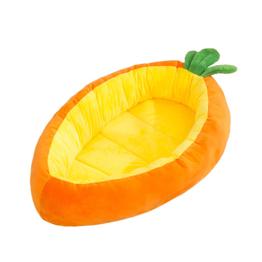KFX-8104509 Carrot-Shaped Pet Nest for Cats and Dogs - Soft Crystal Velvet & PP Cotton Filling