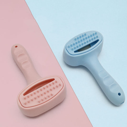 KFX-8111805 Handheld Electric Suction Grooming Comb for Pet Hair Removal - USB Rechargeable, Available in Blue & Pink