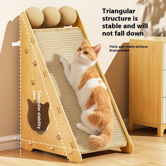 KFX-8122557 Triangle Sisal Cat Scratch Board - Vertical Wall-Mounted, Anti-Scratch and Wear-Resistant